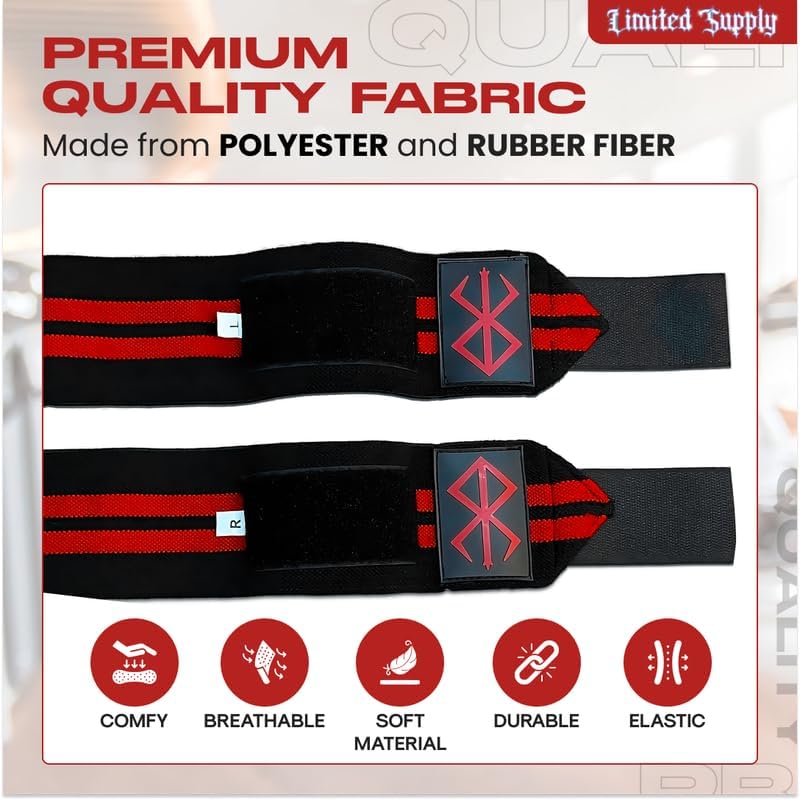 Crown Anime Wrist Wraps Lifting Straps 24" for Men and Women - 1 Pair Each, Gym Accessories Support Weightlifting, and Improve Workout - Image 2